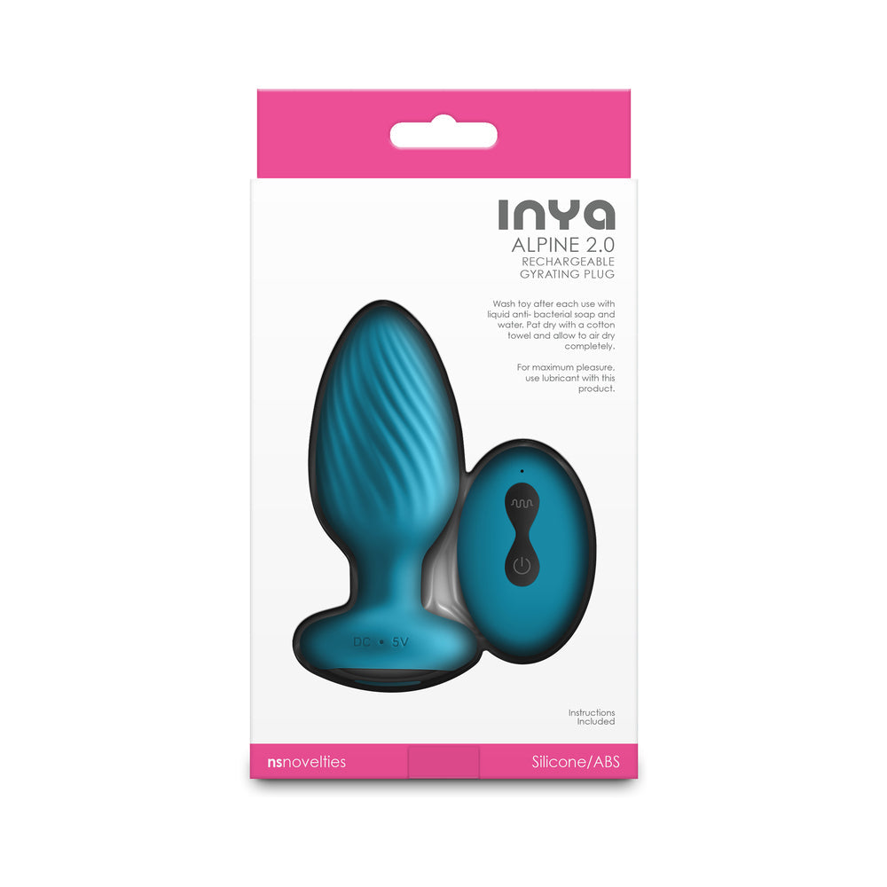 INYA Alpine 2.0 Gyrating & Vibrating Anal Plug w/Remote - Teal