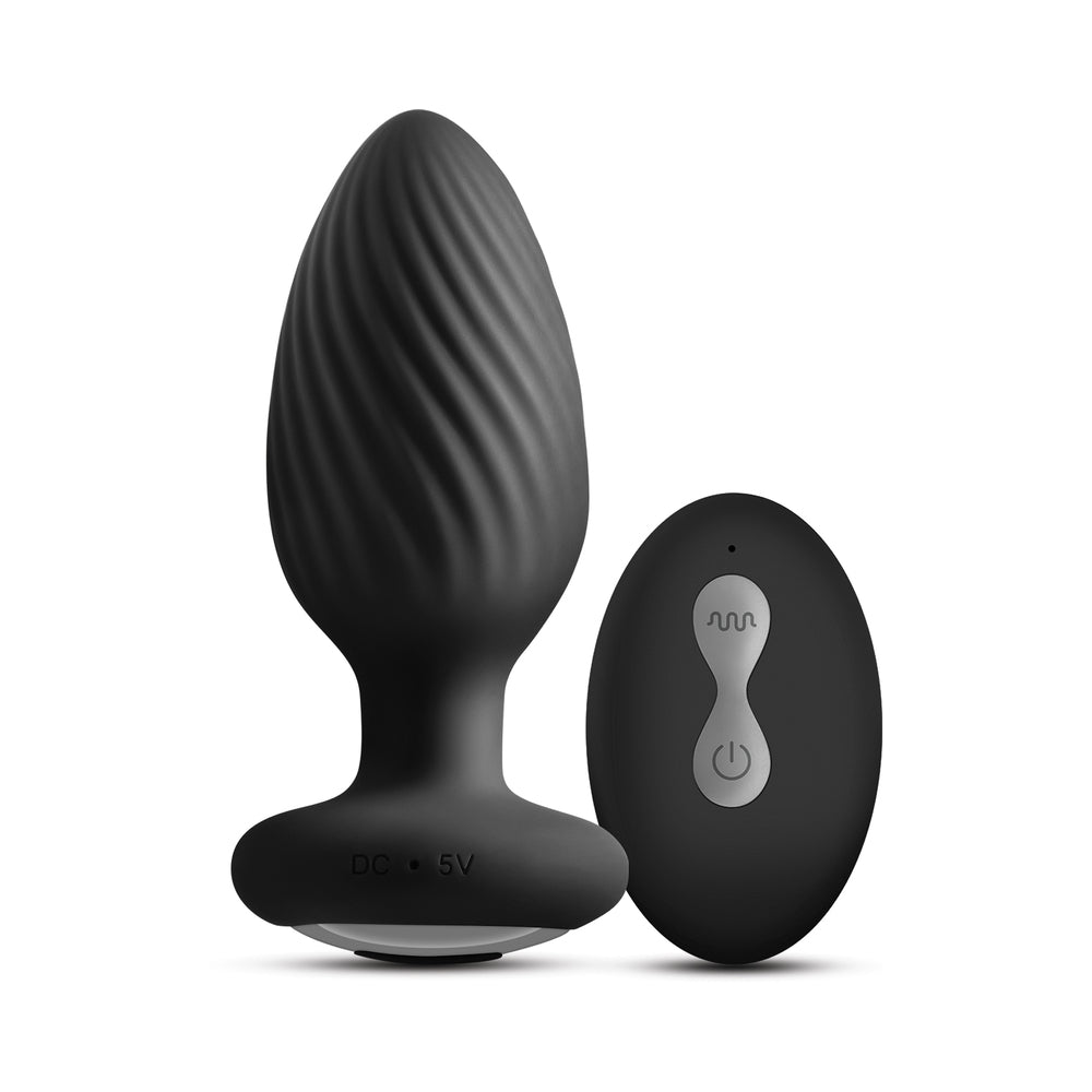 Renegade Alpine 2.0 Gyrating & Vibrating Butt Plug w/Remote - Black