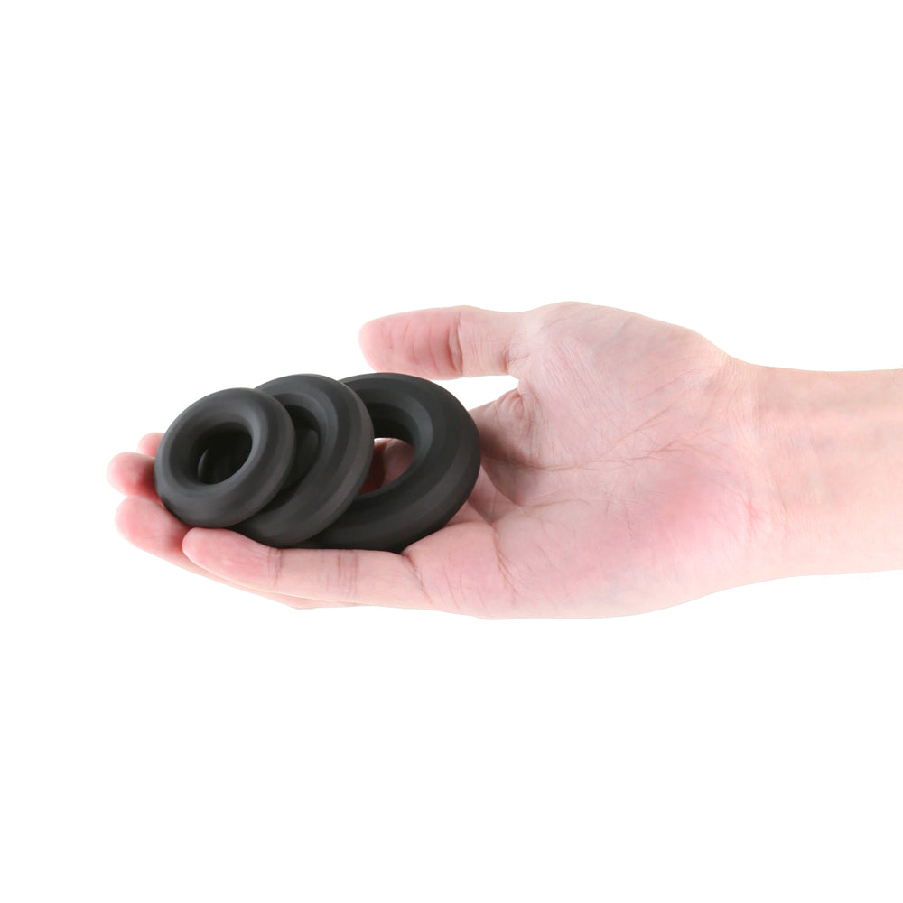 Renegade Fireman Cock Rings - Pack of 3 Black