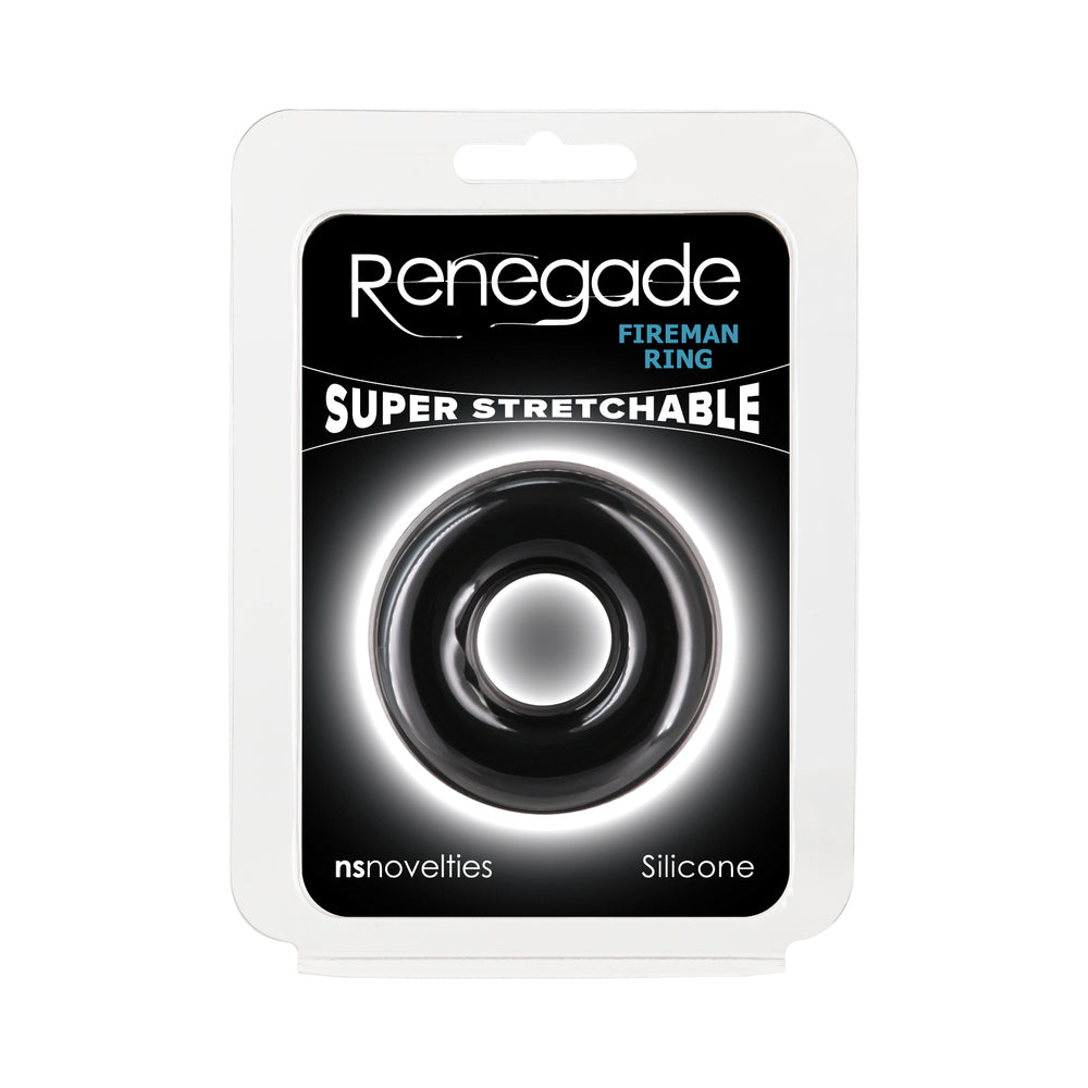Renegade Fireman Cock Ring - Medium Black