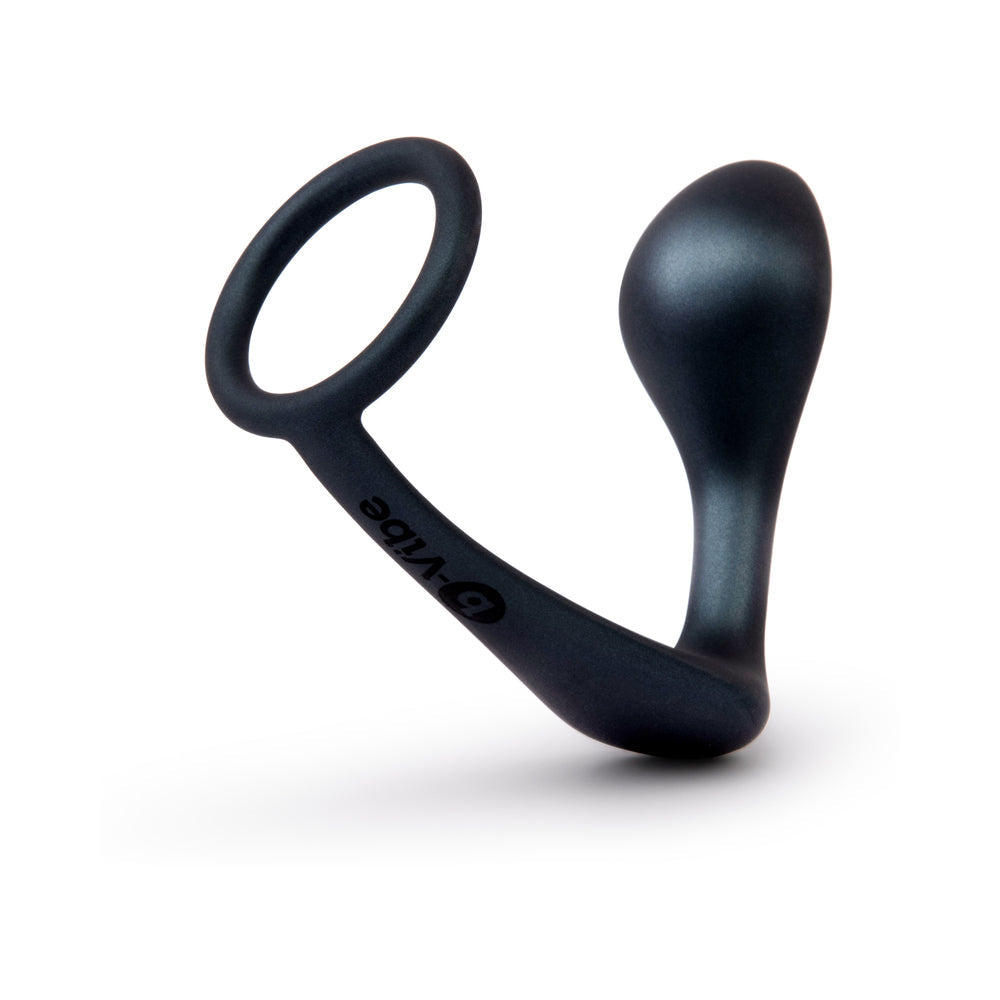 b-Vibe Butties Ringer Cock Ring & Prostate Plug - Black