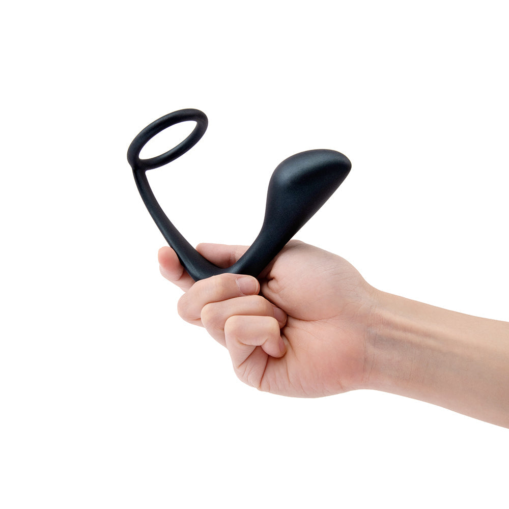 b-Vibe Butties Ringer Cock Ring & Prostate Plug - Black