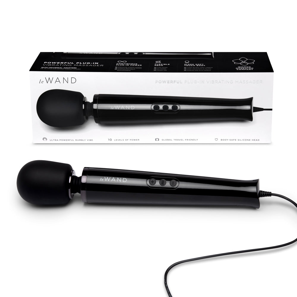 Le Wand Powerful Plug-In Vibrating Massager - Black