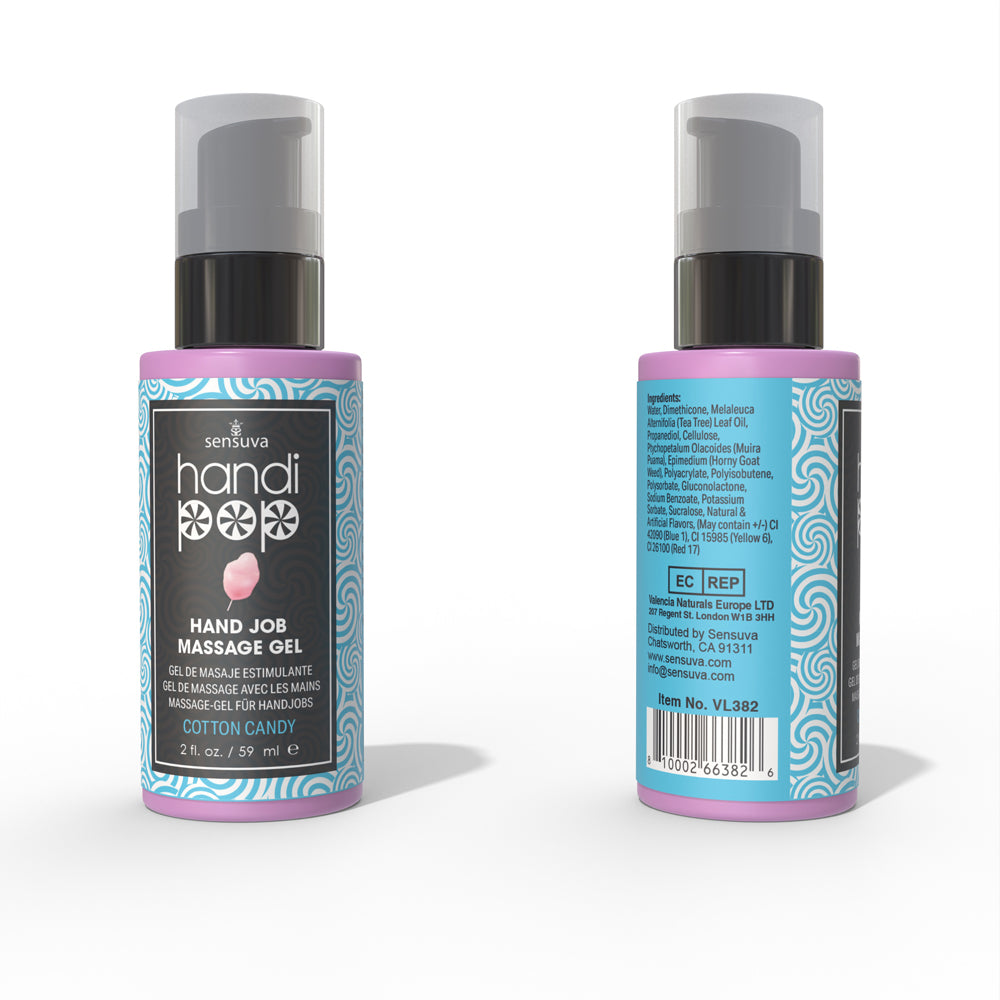Sensuva Handipop Edible Massage Gel-Cotton Candy 2oz