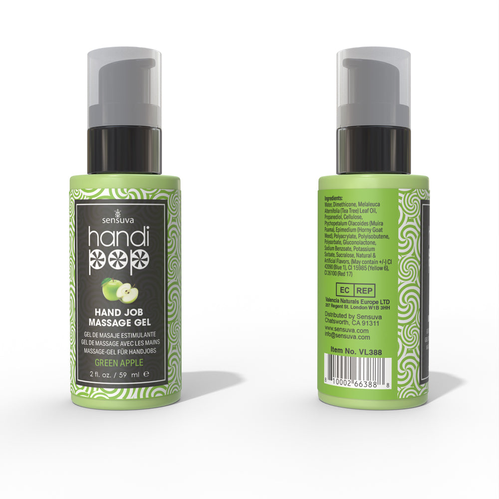 Sensuva Handipop Edible Massage Gel-Green Apple 2oz