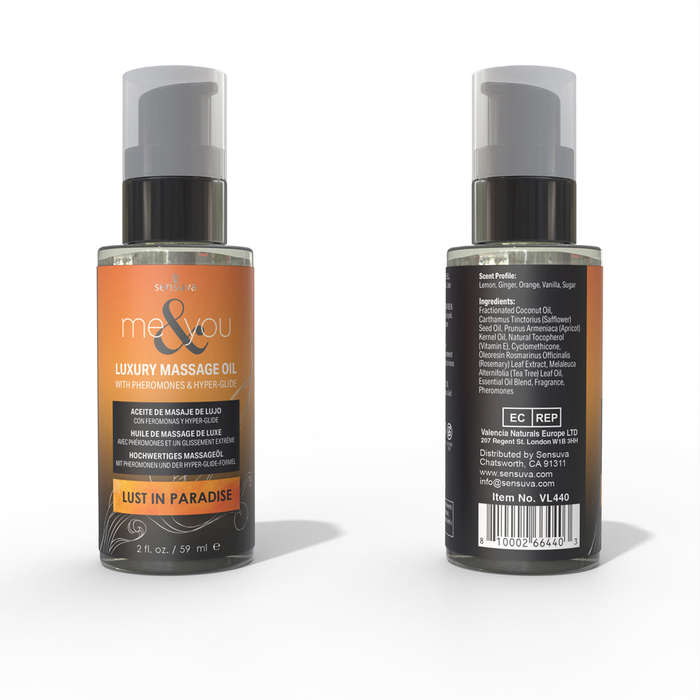 Sensuva Me & You Massage Oil - 2 oz Lust in Paradise