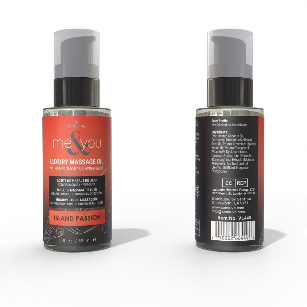 Sensuva Me & You Massage Oil-Island Passion 2oz