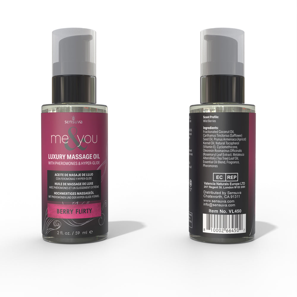 Sensuva Me & You Massage Oil-Berry Flirty 2oz