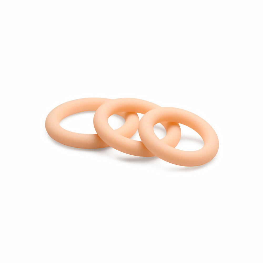 Curve Toys Jock Silicone Cock Ring Set of 3 - Light