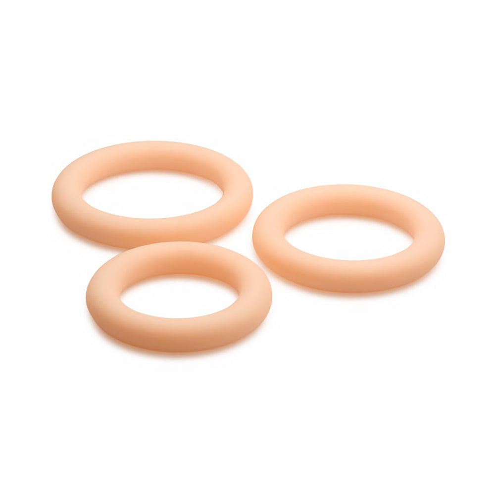 Curve Toys Jock Silicone Cock Ring Set of 3 - Light