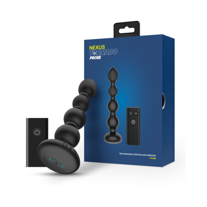 Nexus Tornado Probe Rotating & Vibrating Butt Plug - Black