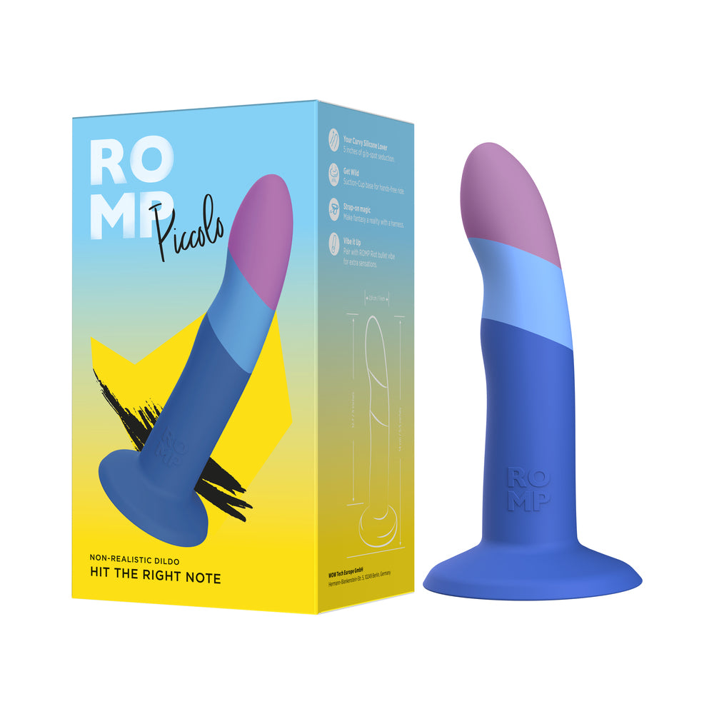 ROMP Piccolo 3 Color Dildo - Blue