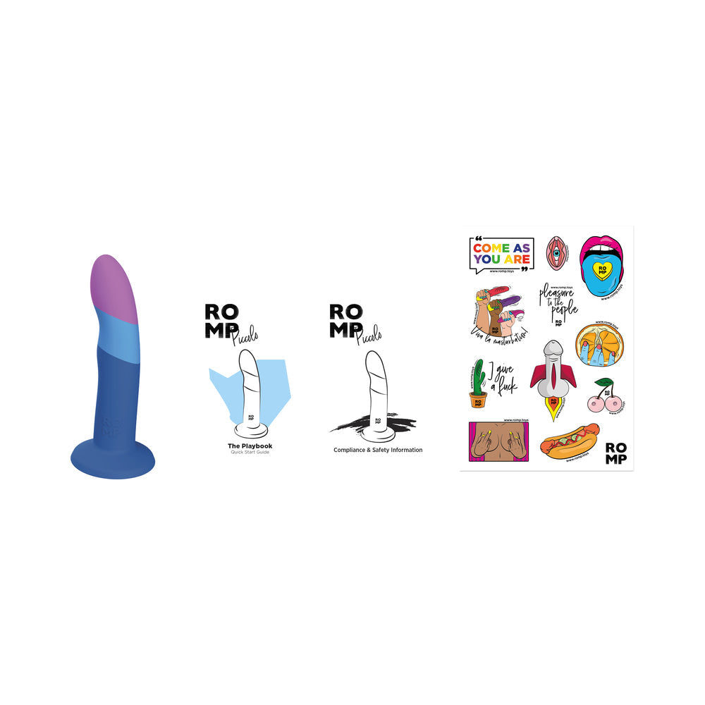 ROMP Piccolo 3 Color Dildo - Blue