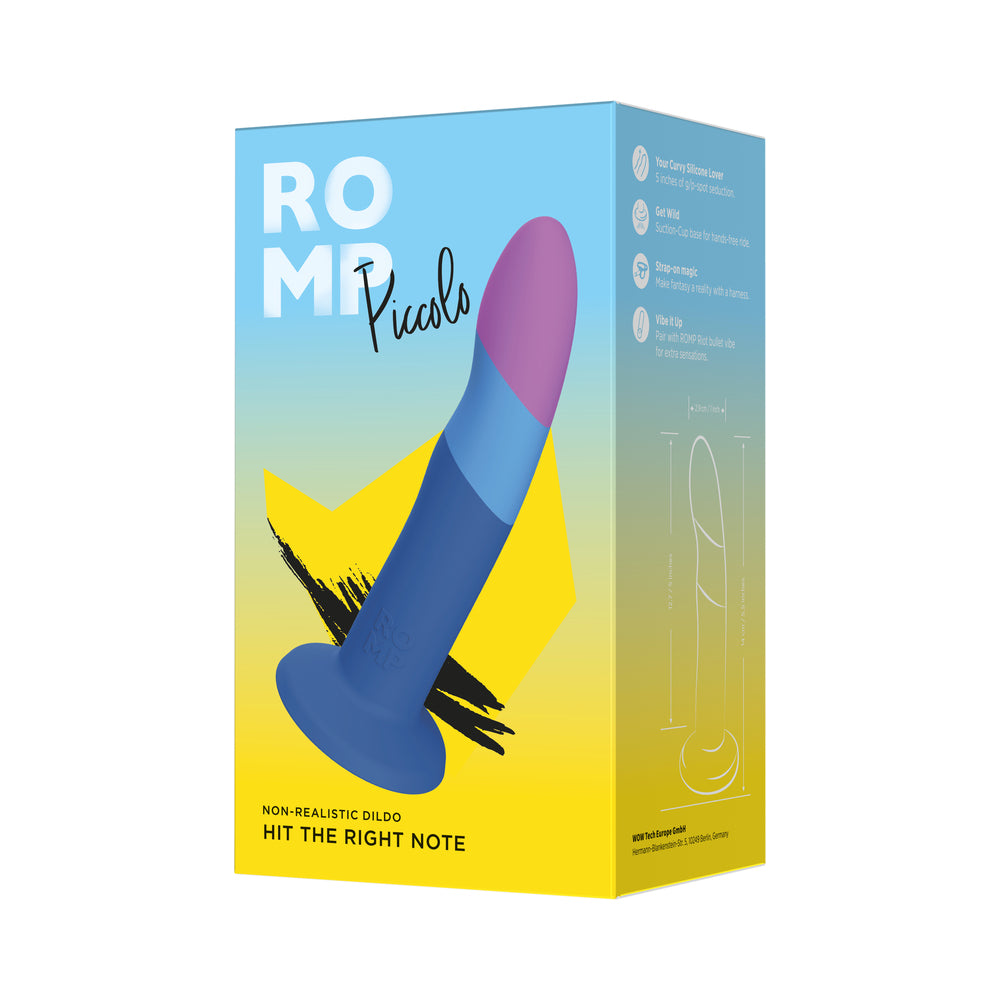 ROMP Piccolo 3 Color Dildo - Blue
