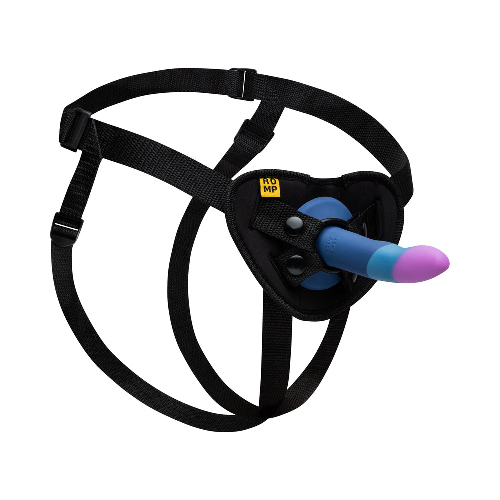 ROMP Piccolo 3 Color 5.5" Dildo Pegging Kit - Blue