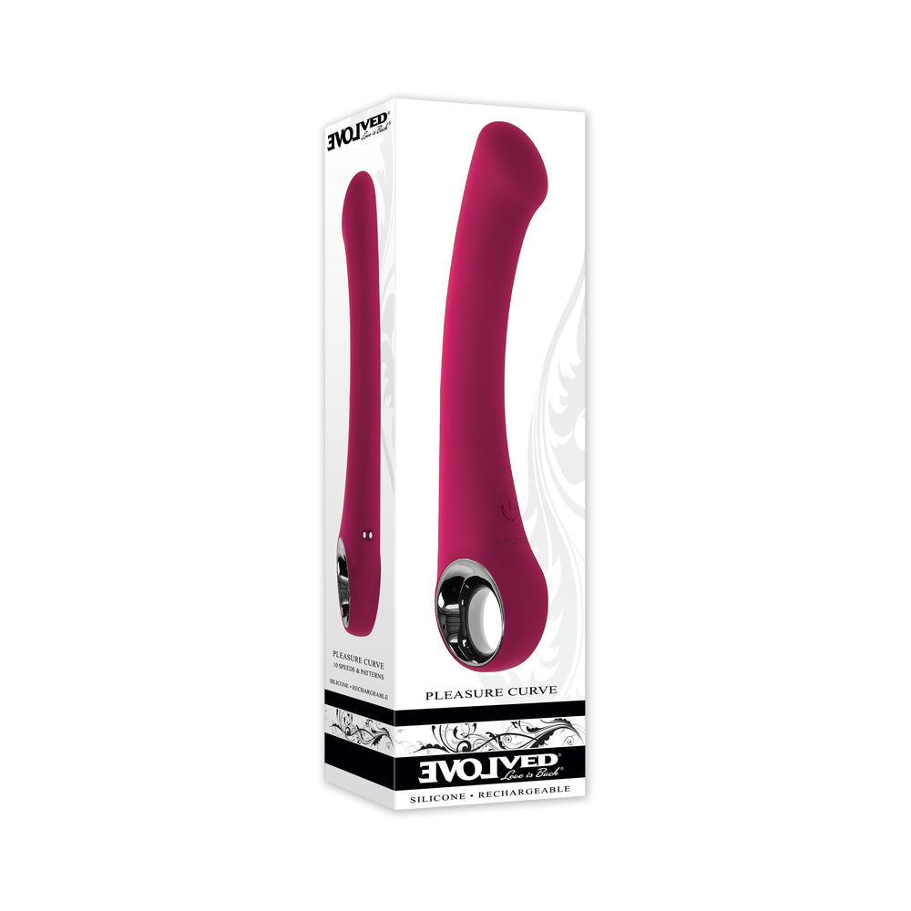 Evolved Pleasure Curve G-Spot Vibrator - Burgundy