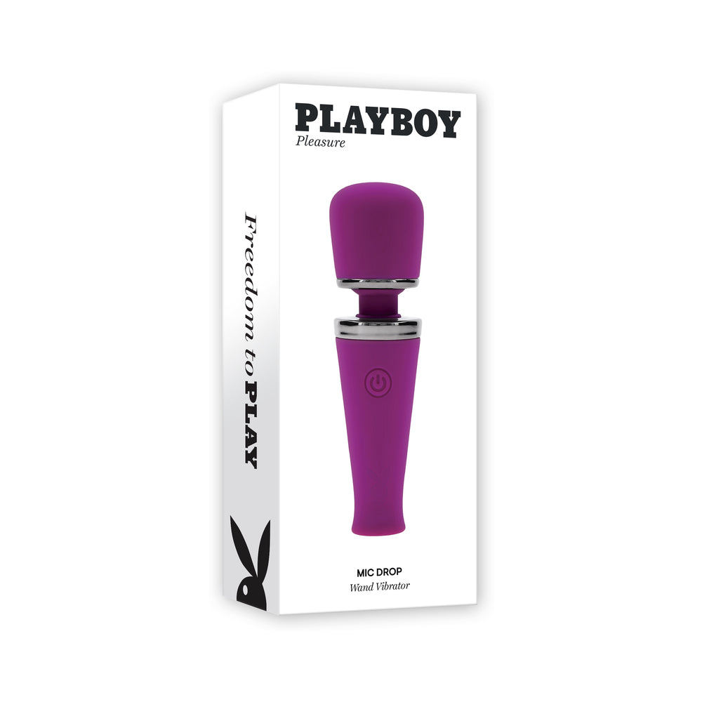 Playboy Pleasure Mic Drop Petite Wand Vibrator - Fuschia