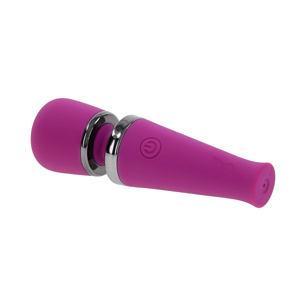 Playboy Pleasure Mic Drop Petite Wand Vibrator - Fuschia