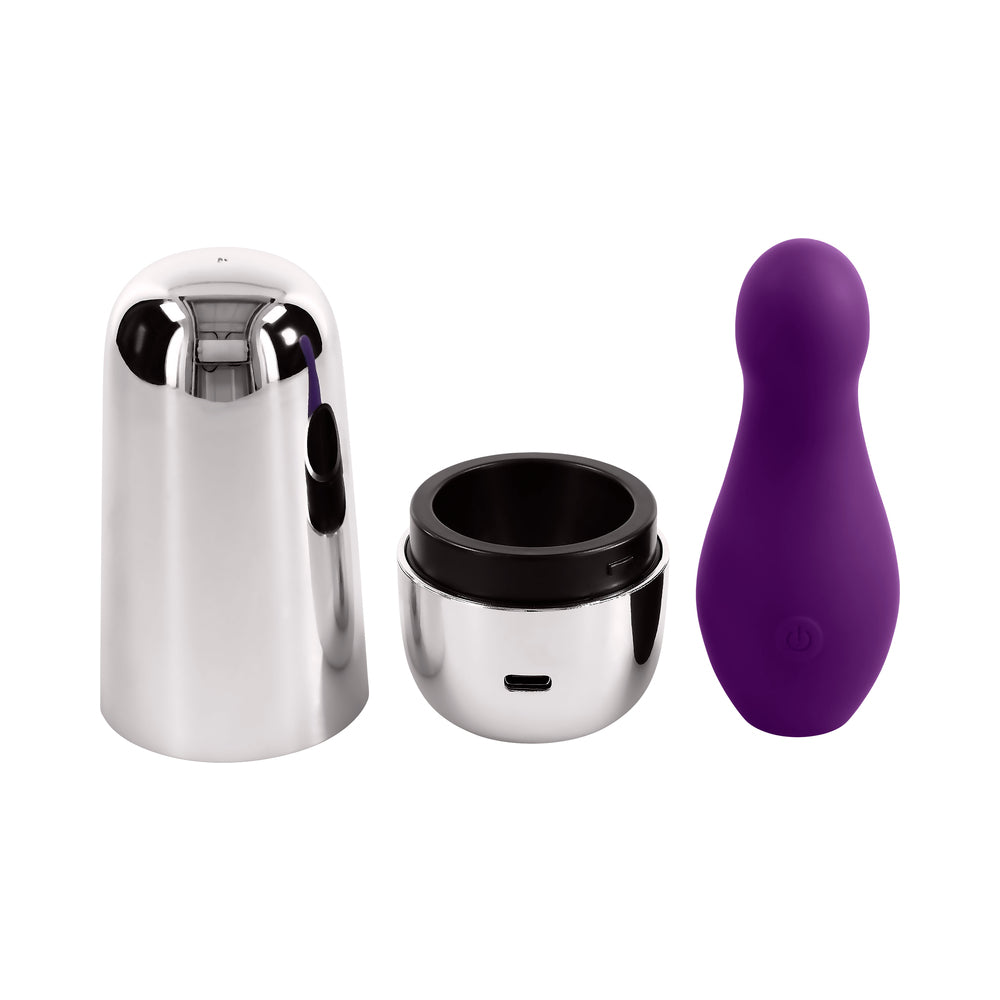 Playboy Pleasure The Jet Set Vibrator - Acai/Silver