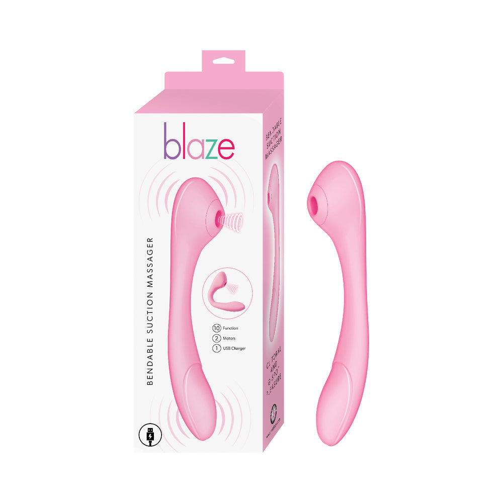 Blaze Bendable Suction Massager-Pink