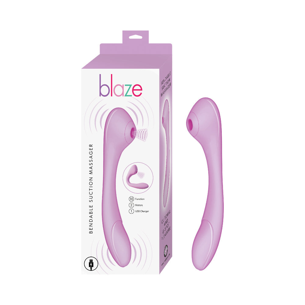 Blaze Bendable Suction Massager-Lavender