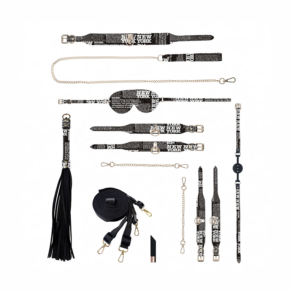 Shots Ouch! NY Collection Bondage Kit w/Bag - Black