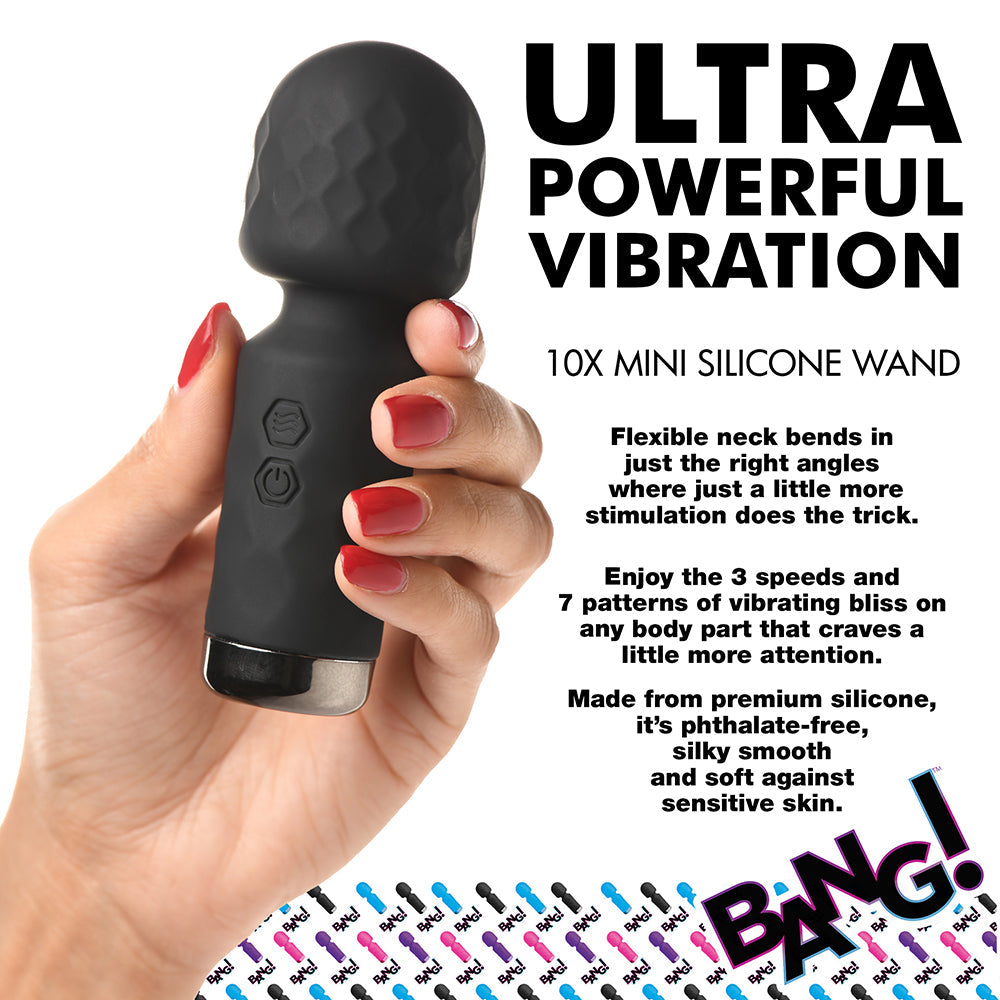 Bang! 10X Mini Silicone Wand - Black