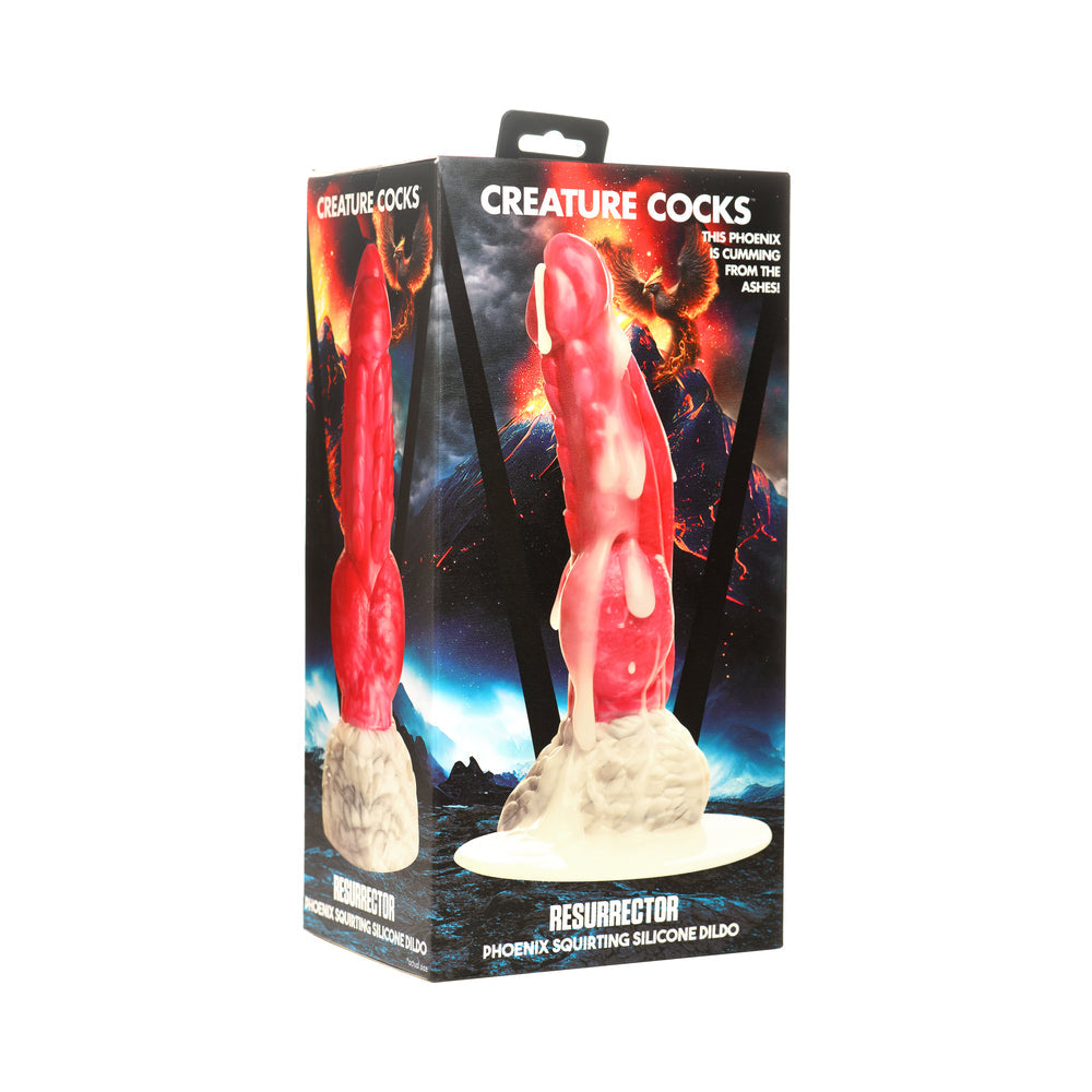 Creature Cocks Resurrector Phoenix Squirting Silicone Dildo - Red/White