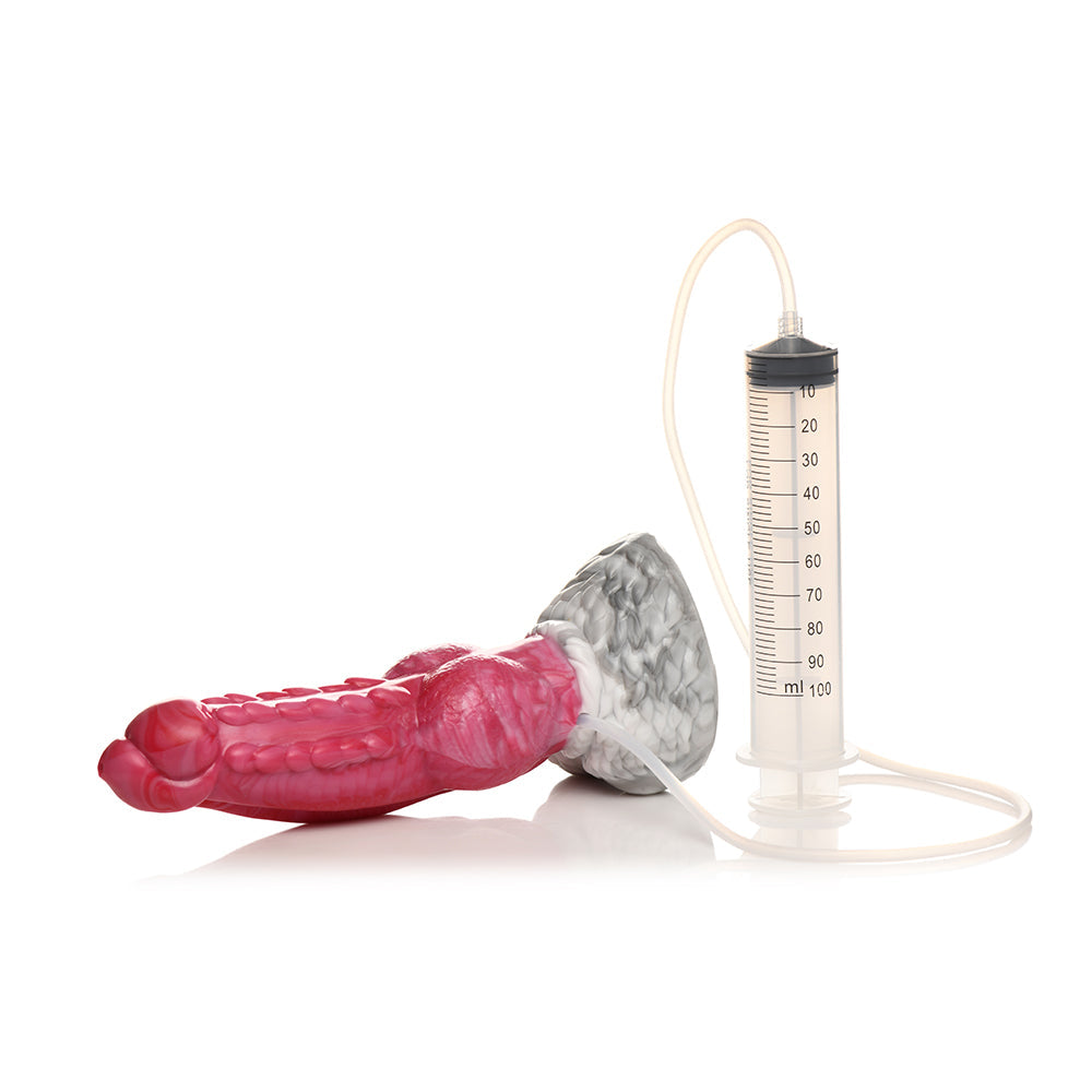 Creature Cocks Resurrector Phoenix Squirting Silicone Dildo - Red/White
