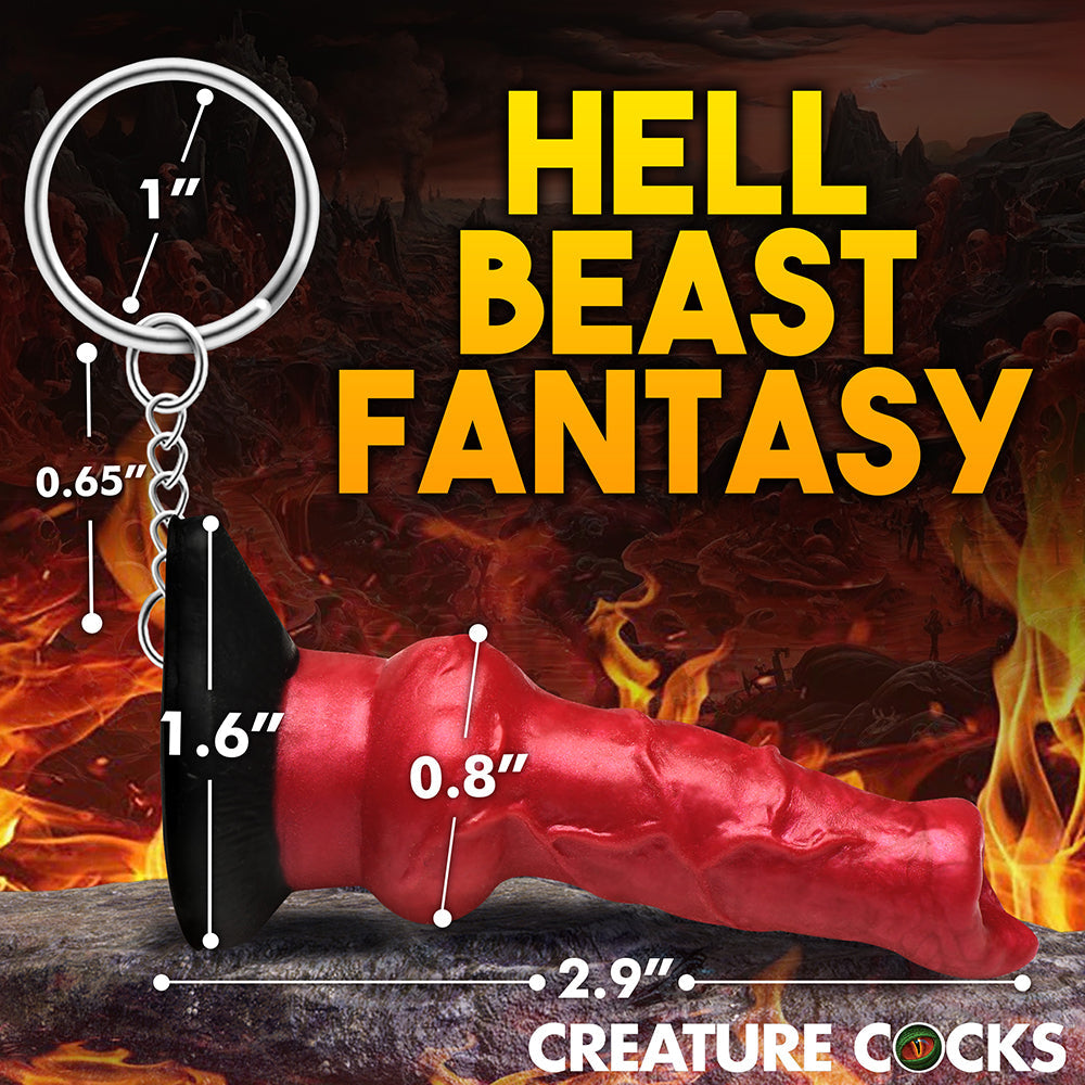 Creature Cocks Hell-Hound Silicone Key Chain - Red