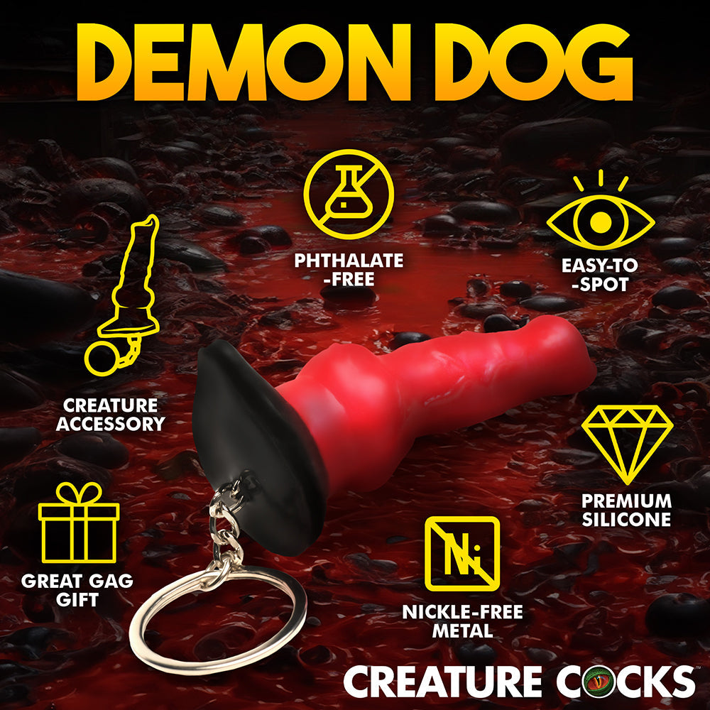 Creature Cocks Hell-Hound Silicone Key Chain - Red