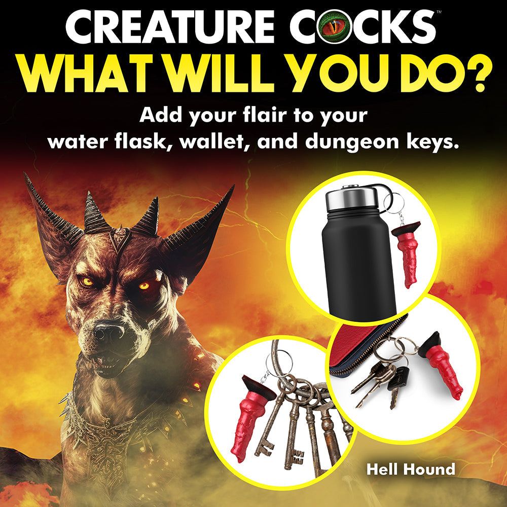 Creature Cocks Hell-Hound Silicone Key Chain - Red