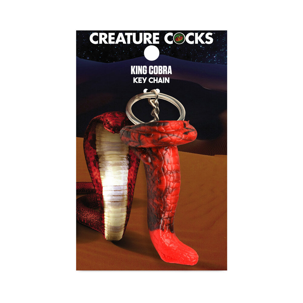 Creature Cocks King Cobra Silicone Key Chain - Black/Red