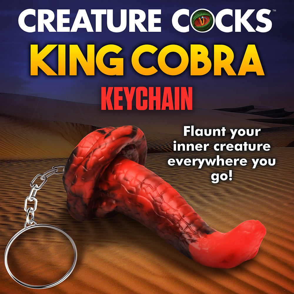 Creature Cocks King Cobra Silicone Key Chain - Black/Red