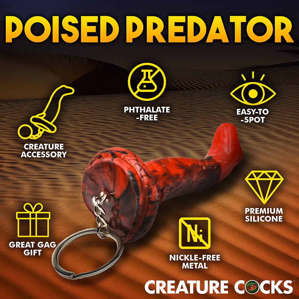 Creature Cocks King Cobra Silicone Key Chain - Black/Red
