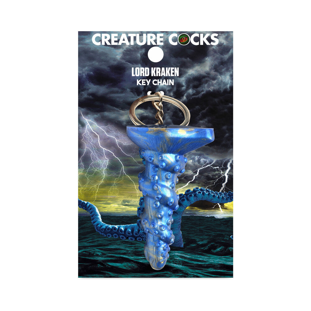 Creature Cocks Lord Kraken Silicone Key Chain - Blue