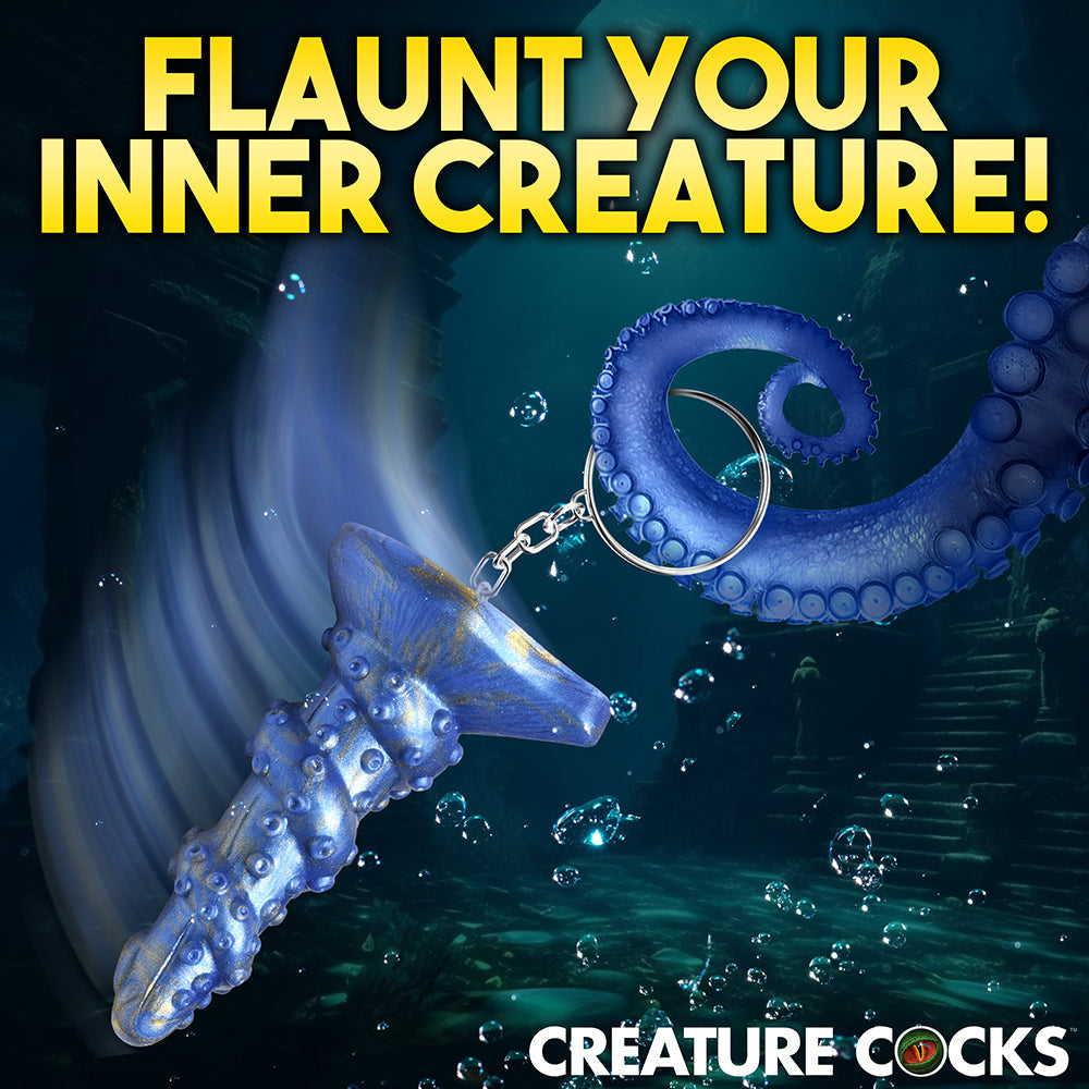 Creature Cocks Lord Kraken Silicone Key Chain - Blue