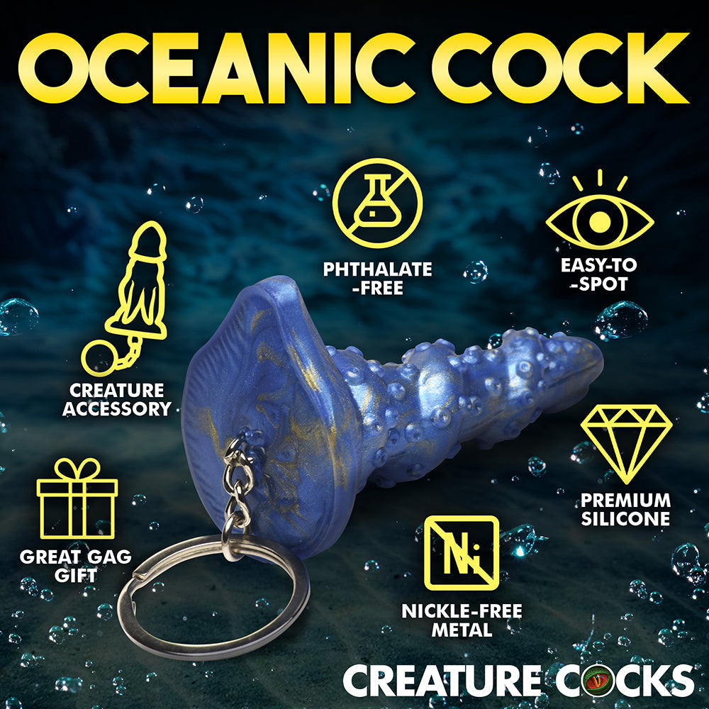 Creature Cocks Lord Kraken Silicone Key Chain - Blue