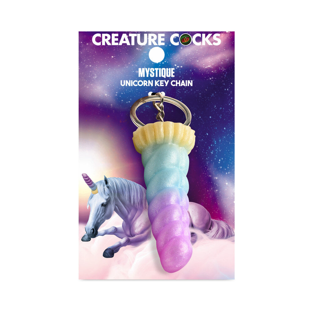 Creature Cocks Mystique Unicorn Silicone Key Chain - Multi Color
