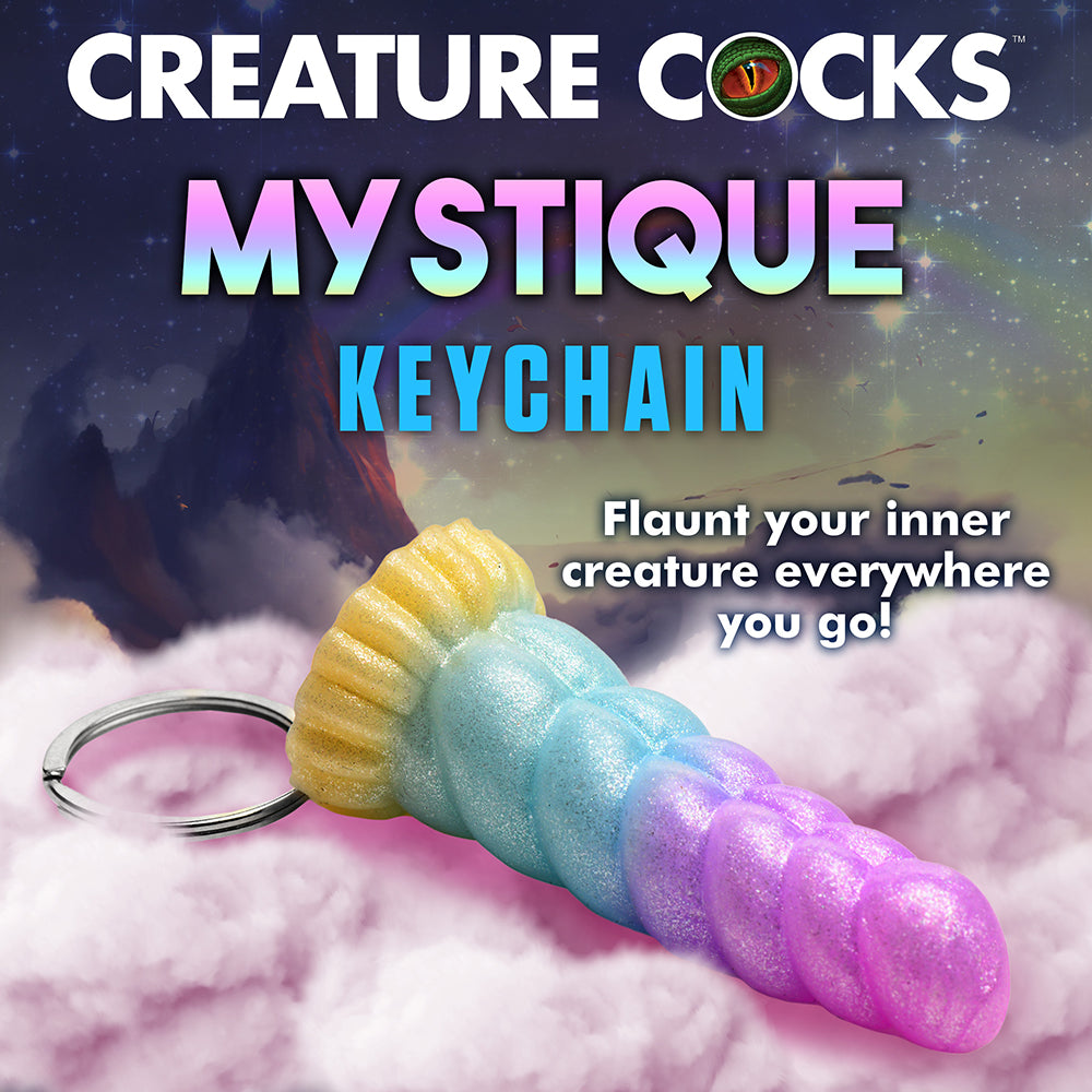Creature Cocks Mystique Unicorn Silicone Key Chain - Multi Color