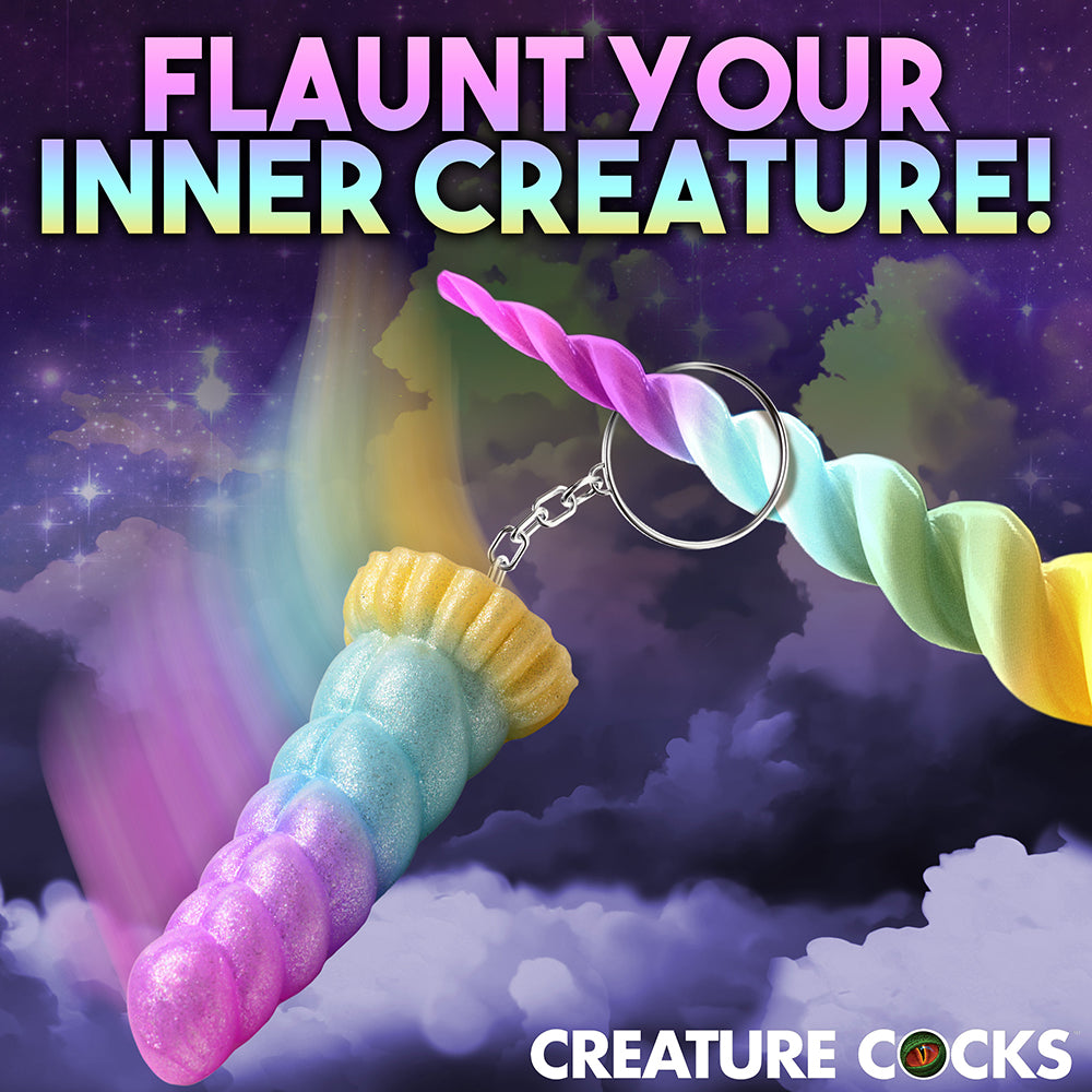 Creature Cocks Mystique Unicorn Silicone Key Chain - Multi Color