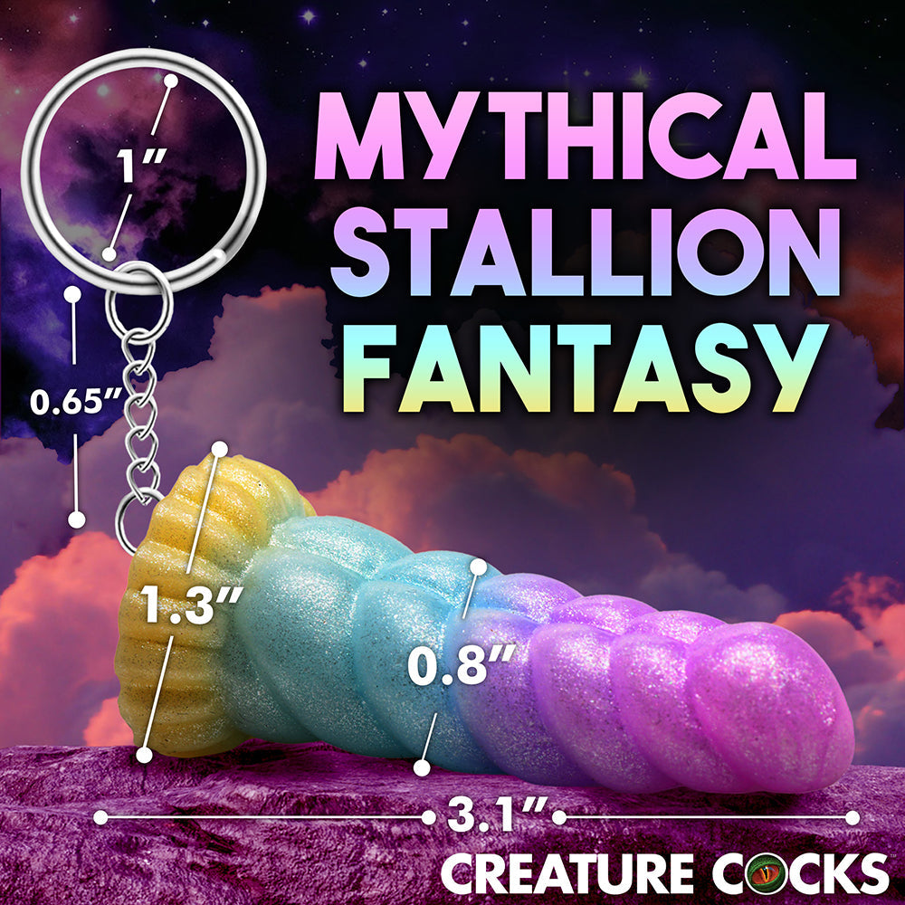 Creature Cocks Mystique Unicorn Silicone Key Chain - Multi Color