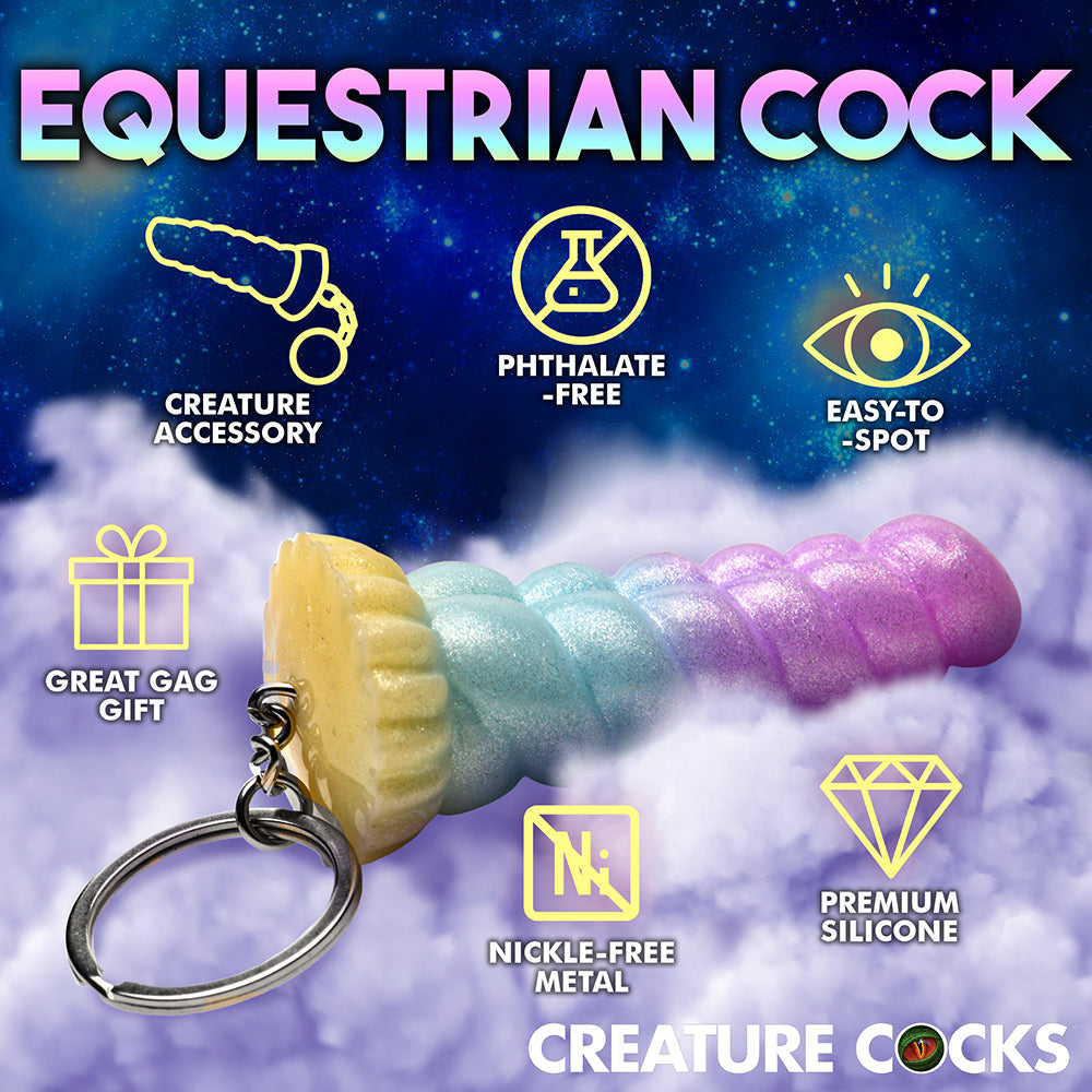 Creature Cocks Mystique Unicorn Silicone Key Chain - Multi Color