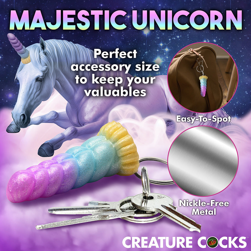 Creature Cocks Mystique Unicorn Silicone Key Chain - Multi Color