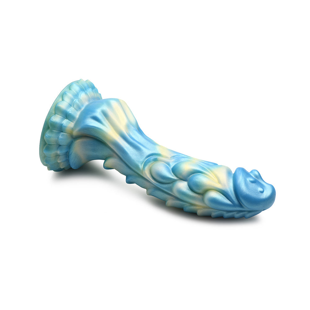 Creature Cocks Sea Stallion Vibrating Dildo w/Remote - Blue/Yellow