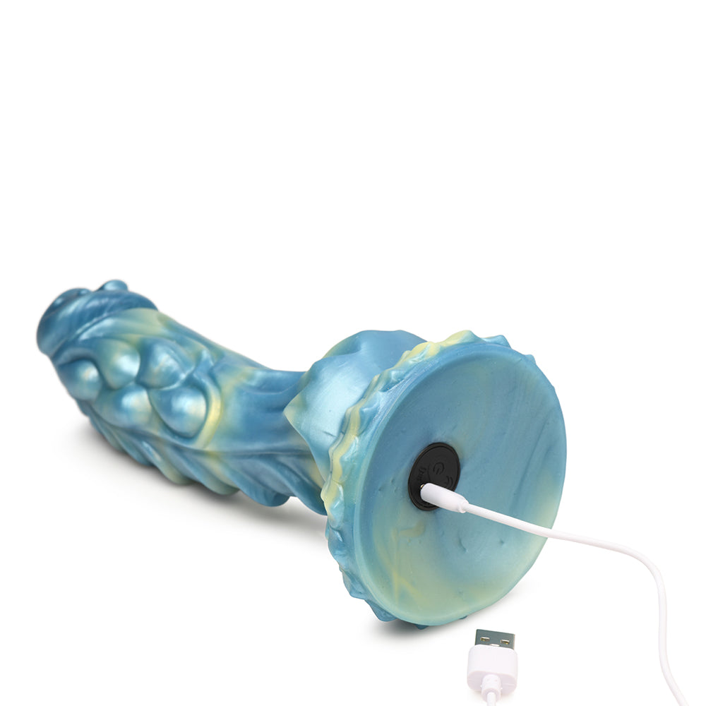 Creature Cocks Sea Stallion Vibrating Dildo w/Remote - Blue/Yellow