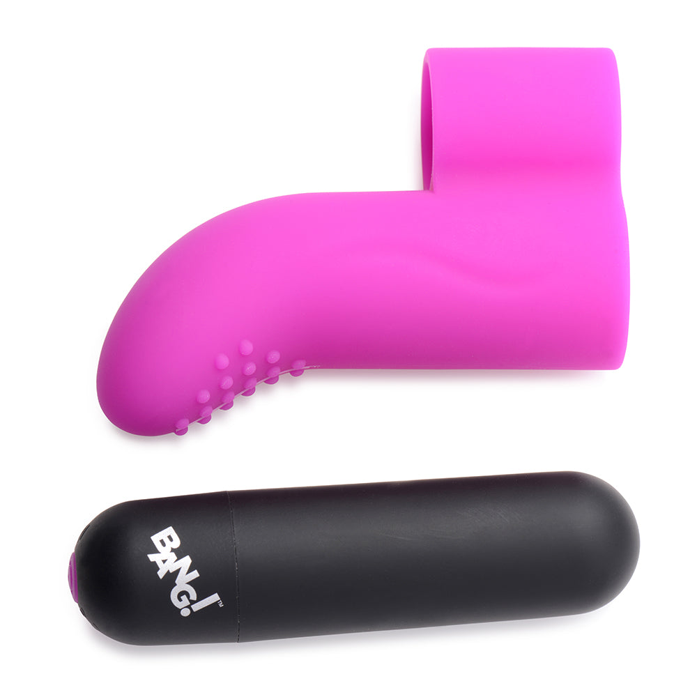 Bang! Couple's Kit with RC Bullet, Blindfold, Cock Ring & Finger Vibe - Purple