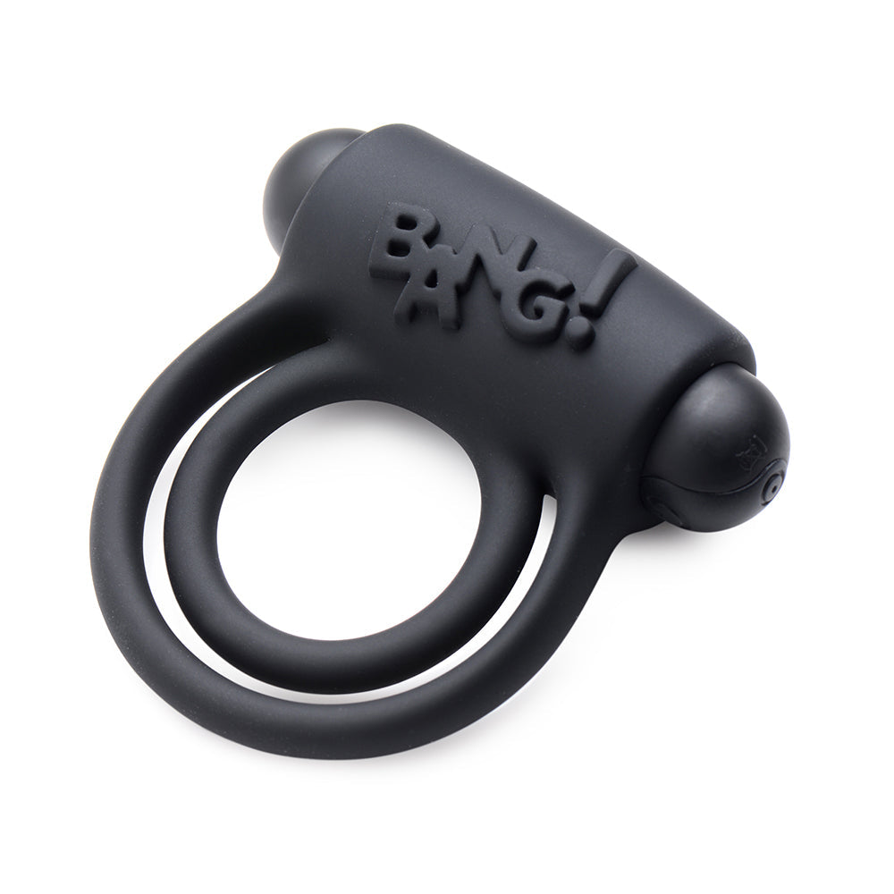 Bang! Vibrating Cock Ring & Bullet w/Remote Control - Black