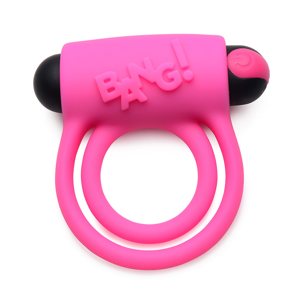 Bang! Vibrating Cock Ring & Bullet w/Remote Control - Pink