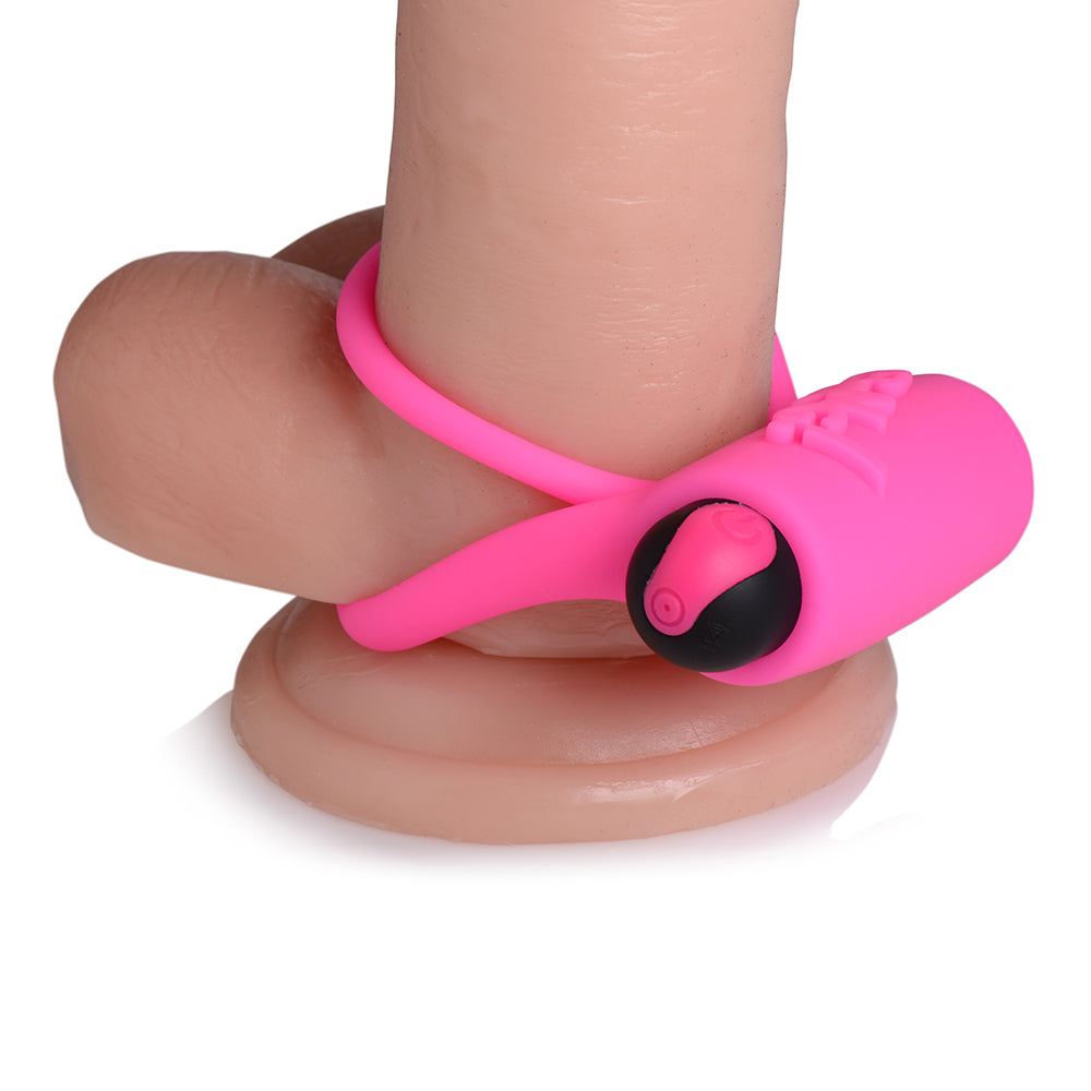Bang! Vibrating Cock Ring & Bullet w/Remote Control - Pink